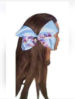 K-pop Light Blue Decorative Hair Bow Clip for Women